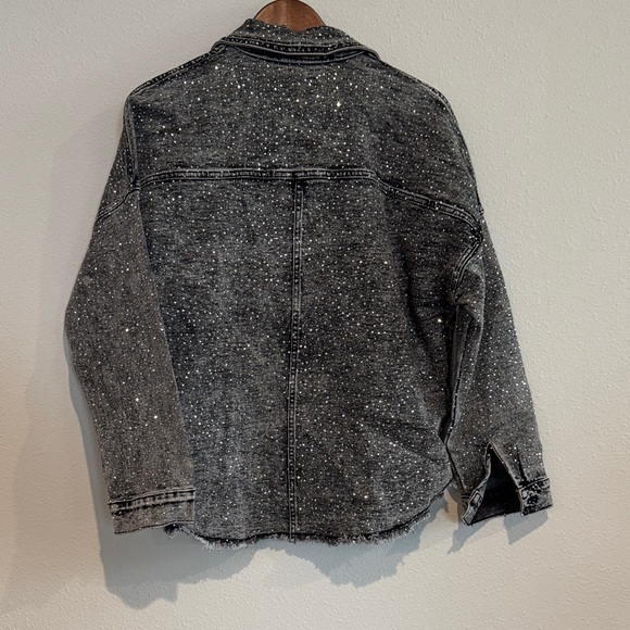 Sparkling Black Denim Jacket for Women - Picture 4 of 6